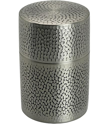 Amazon｜錫茶筒茶筒おしゃれ, ダブル錫蓋密封, 茶器伝統工芸 (容量:90g